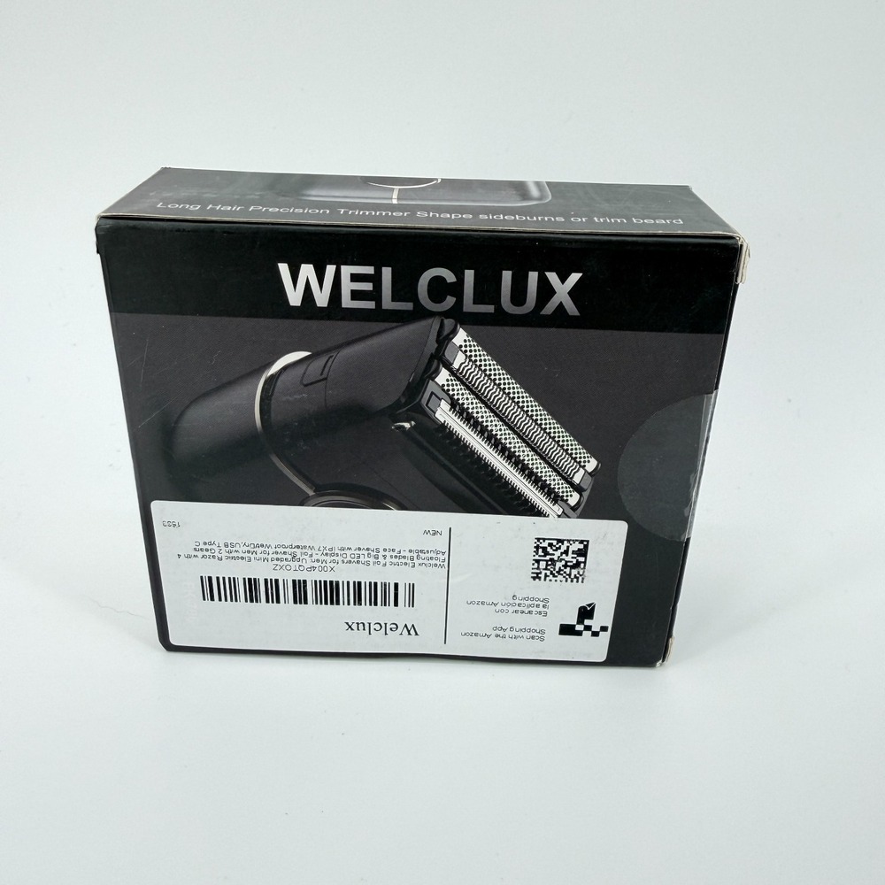 Welclux FK-706 Electric Shaver Waterproof Foil Head, Precision Trimmer, Black